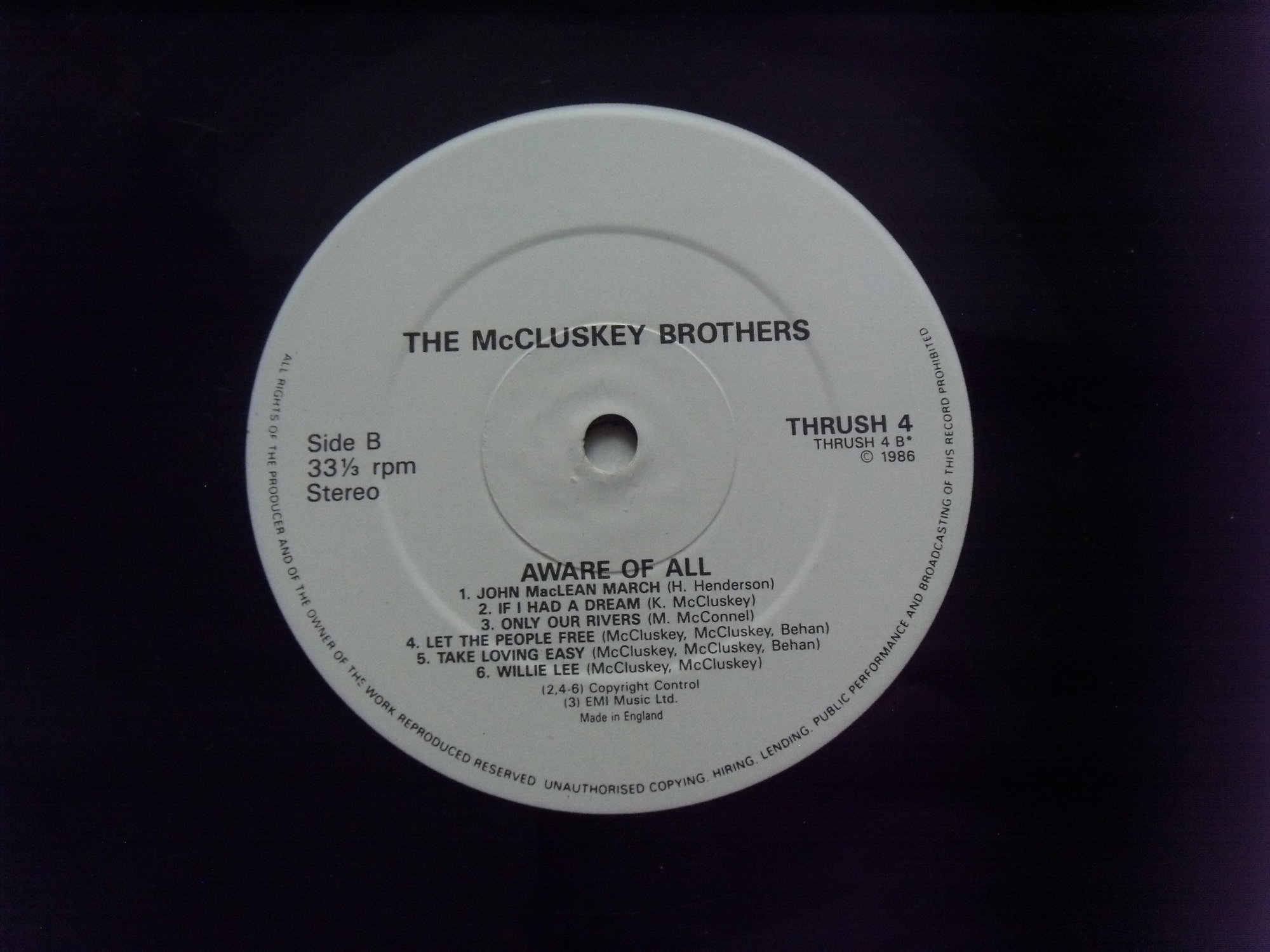 THE MCCLUSKEY BROTHERS Aware of All 4